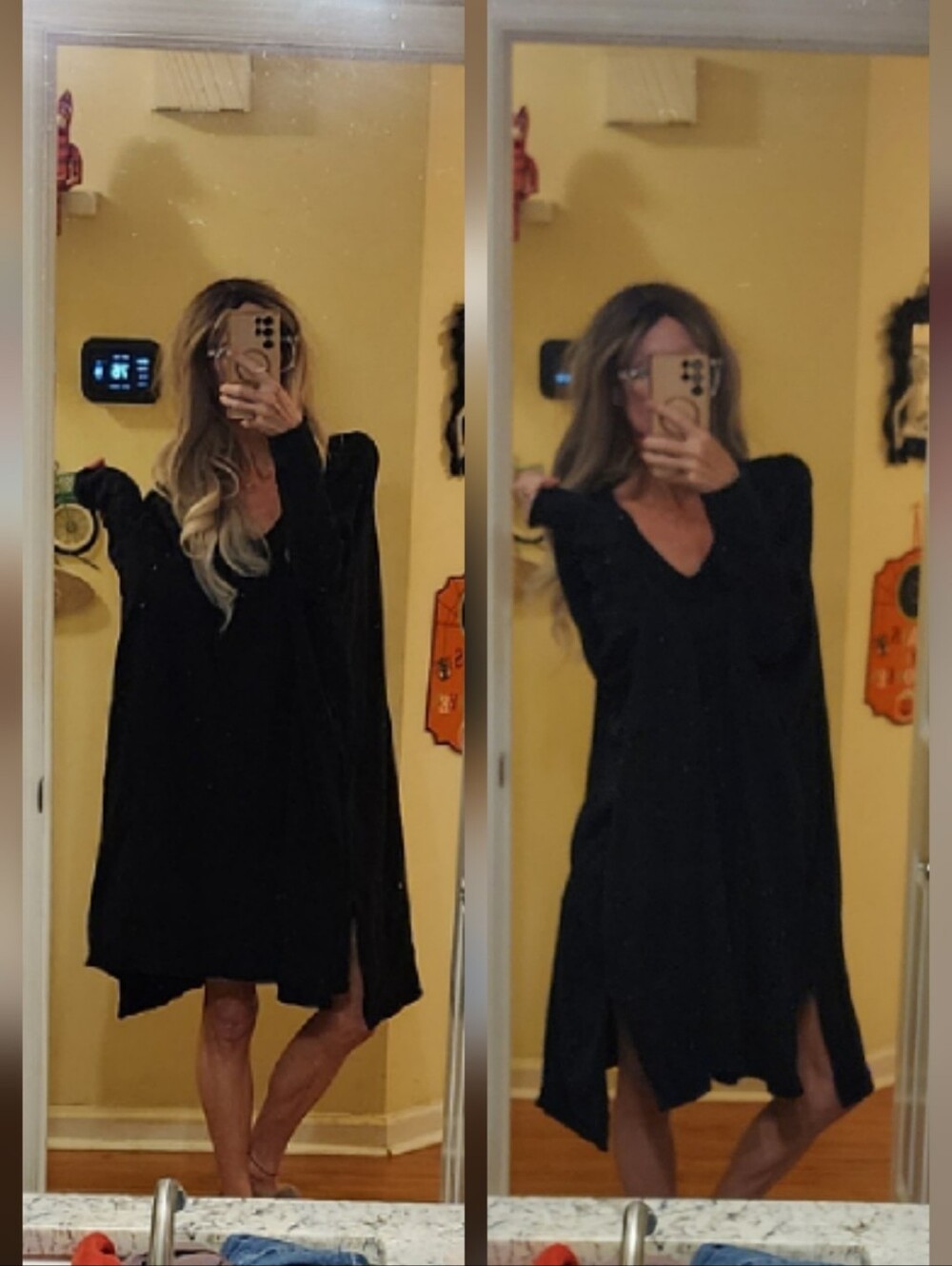 Free Peopl We The Free Maxi Sweatshirt V-neck Dress Tunic Top Poncho